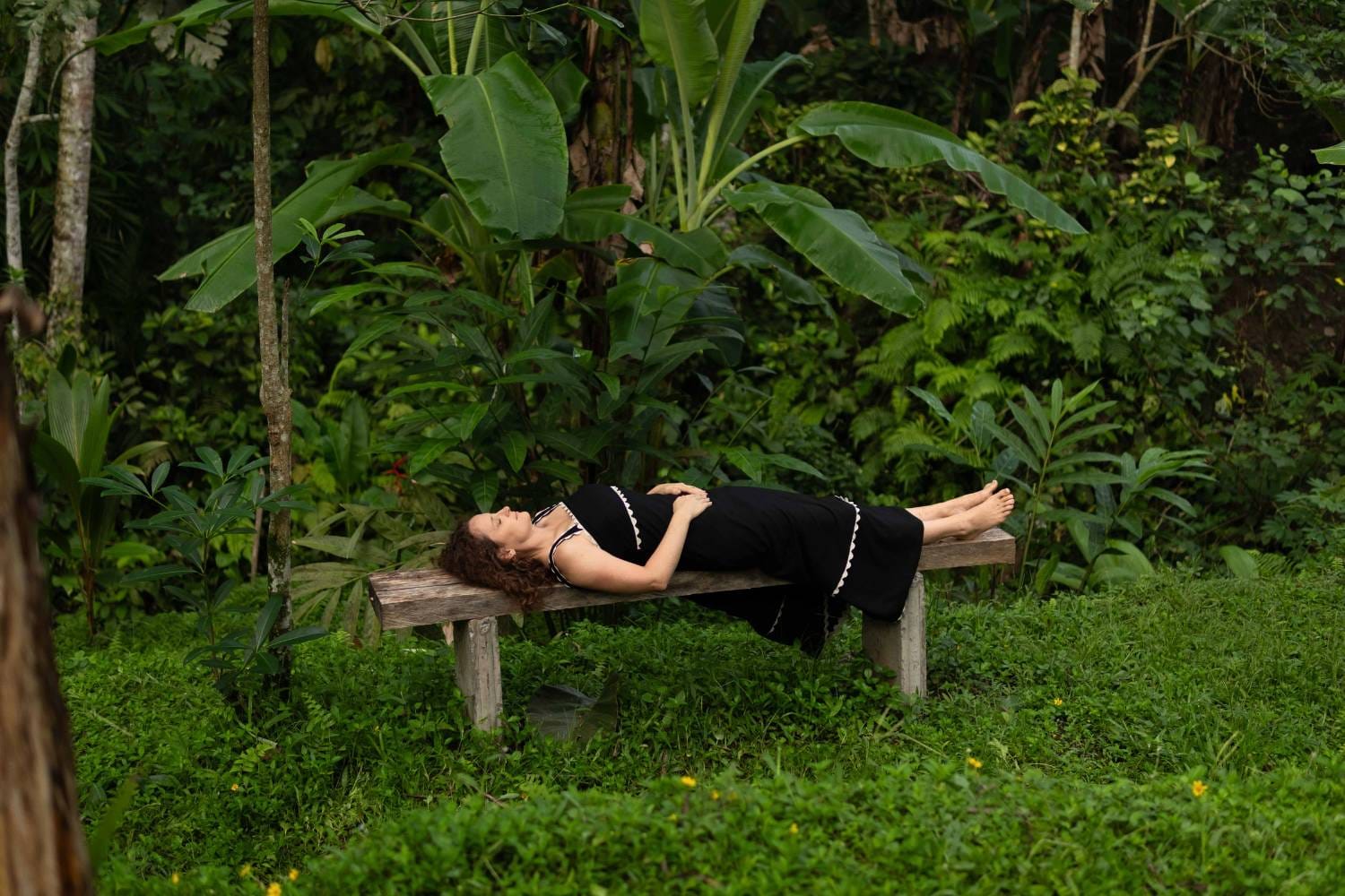 Lauren-lying-bench Lauren resting